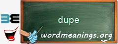 WordMeaning blackboard for dupe